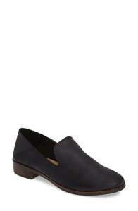 ���b�L�[�u�����h ���f�B�[�X �V���[�Y �p���v�X Lucky Brand Cahill Flat Black Leather �u���b�N