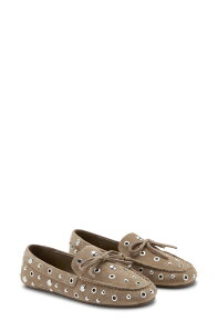 �}���S ���f�B�[�X �V���[�Y �X���b�|���E���[�t�@�[ MANGO Eyelet Loafer Sand �T���h