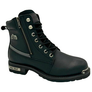 �A�h�e�b�N ���f�B�[�X �V���[�Y �u�[�c�E���C���u�[�c AdTec Women's 6 Reflective Double Zipper Biker Boot Black �u���b�N