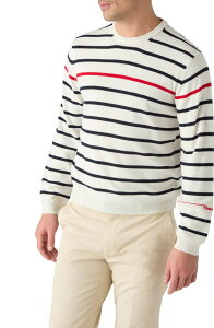 ���o�[�g �^���{�b�g �����Y �A�E�^�[ �p�[�J�[�E�X�E�F�b�g �Z�[�^�[ Robertalbott Cookengineered Stripe Sweater White And Navy �z���C�g