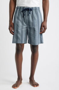 �}�W�F�X�e�B�b�N �����Y �{�g���X �n�[�t�p���c�E�V���[�c �V���[�g�p���c Majestic International Saltwater Woven Lounge Shorts Denim Stripe �f�j��