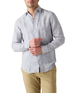���o�[�g �^���{�b�g �����Y �g�b�v�X �V���c ���l�� Robertalbott Morgan Medium Stripe Linen Shirt Navy �l�C�r�[