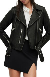 �I�[���Z�C���c ���f�B�[�X �A�E�^�[ �W���P�b�g�E�u���]�� ���U�[ AllSaints Balfern Leather Biker Jacket Black �u���b�N