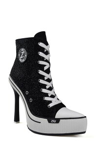 �W�W ���f�B�[�X �V���[�Y �u�[�c�E���C���u�[�c �v���b�g�t�H�[�� ZIGI Adiel Platform Bootie Black Canvas �u���b�N