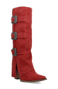 �f�B���S ���f�B�[�X �V���[�Y �u�[�c�E���C���u�[�c Dingo Buckle Bunny Knee High Western Boot Red ���b�h