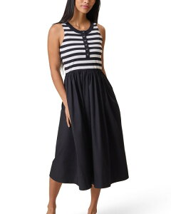�L���h���b�h �u���C�u���[ ���f�B�[�X �g�b�v�X �����s�[�X �~�f�B �}�^�j�e�B Kindred Bravely Charlotte Mixed Media Maternity & Nursing Midi Dress Black/White Stripe �z���C�g