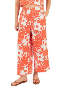 �n�[���[ ���f�B�[�X �{�g���X ���M���X ���C�h���b�O �t�����[�� �p���c �t�����[ Hurley Daisy Floral Wide Leg Pants Terracotta �e���R�b�^