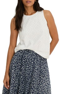 �j�b�N�v���X�]�[�C ���f�B�[�X �g�b�v�X �V���c �R�b�g�� NIC+ZOE Diamond Eyelet Cotton Topaper White �z���C�g
