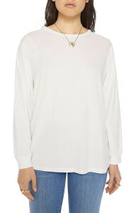 �}�U�[ ���f�B�[�X �g�b�v�X T�V���c �R�b�g�� MOTHER The Long Sleeve Rowdy Cotton T-Shirt Bright White �z���C�g