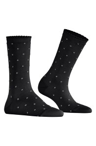 �t�@���P ���f�B�[�X �A���_�[�E�F�A �C�� �h�b�g�� �h�b�g Falke Spike Polka Dot Crew Socks Black �u���b�N