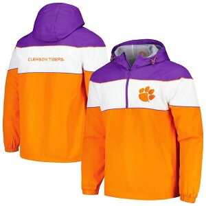 �J�[�� �o���N�X �����Y �A�E�^�[ �W���P�b�g�E�u���]�� �p�[�J�[ Men's G-III Sports by Carl Banks Orange Clemson Tigers Center Line Half-Zip Raglan Hoodie Jacket Orange �I�����W