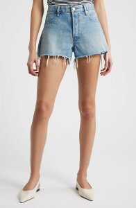 �t���[�� ���f�B�[�X �{�g���X �f�j���p���c �V���[�g�p���c FRAME The Hang Frayed Hem Denim Shorts Beetle �f�j��