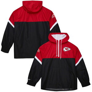 �~�b�`�F��&�l�X �����Y �A�E�^�[ �W���P�b�g�E�u���]�� ���B���e�[�W ���S Men's Mitchell & Ness Red/Blackansas City Chiefs Tie Breaker Vintage Logo Lightweight Anorak Half-Zip Windbreakered ���b�h