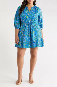 �V���K�[���b�v�X ���f�B�[�X �g�b�v�X �����s�[�X �t�����[�� �R�b�g�� �t�����[ SUGARLIPS Floral Dabria Cotton Dress Blue-Greens �u���[