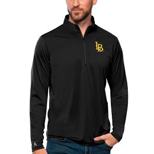 �A���e�B�O�A �����Y �A�E�^�[ �W���P�b�g�E�u���]�� Men's Antigua Black Cal State Long Beach The Beach Tribute Quarter-Zip Top Black �u���b�N
