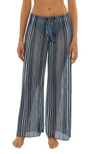 �x�b�J ���f�B�[�X �{�g���X �J�W���A���p���c �T�C�h�X���b�g Becca Seaside Slit Cover-Upants Lapis Multi �}���`�J���[