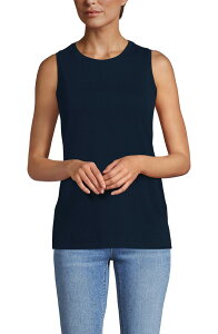 �����Y�G���h ���f�B�[�X �g�b�v�X �V���c �R�b�g�� Lands' End Supima Cotton Tank Top Radiant Navy �l�C�r�[