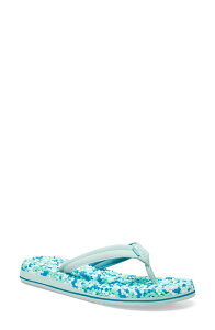 �T�k�[�N ���f�B�[�X �V���[�Y �T���_�� Sanuk Bubblecush Flip Flop Spa Blue Multi �u���[