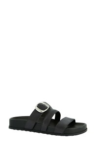 �|�[���E�O���[�� ���f�B�[�X �V���[�Y �q�[�� �v���b�g�t�H�[�� �T���_�� Paul Green Diego Platform Slide Sandal Black Soft Leather �u���b�N