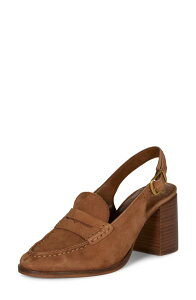 ���B���X�J���[�g ���f�B�[�X �V���[�Y �q�[�� ���[�t�@�[ Vince Camuto Grinie Slingback Penny Loafer Pump Burnt Sugar