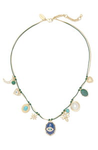 ���C�~�[ �u���b�N ���f�B�[�X �A�N�Z�T���[ �l�b�N���X�E�`���[�J�[ ���[�X Ramy Brook Sienna Charm Necklace Blue Multi �u���[