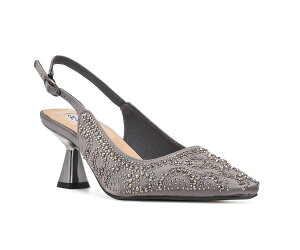���f�B�N�`���[�� ���f�B�[�X �V���[�Y �q�[�� LADY COUTURE Geometric Rhinestone Design Slingback Pumpewter �s���[�^�[