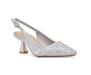 ���f�B�N�`���[�� ���f�B�[�X �V���[�Y �q�[�� LADY COUTURE Geometric Rhinestone Design Slingback Pump Silver �V���o�[