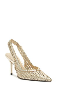 �A���b�c�H ���f�B�[�X �V���[�Y �q�[�� Arezzo Eva Slingback Stiletto Pumplatino