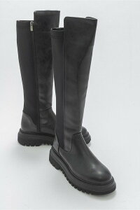 �v�����[�O�V���[�Y ���f�B�[�X �u�[�c�E���C���u�[�c Prologue Shoeshadow Knee High Boot Black Faux Leather �u���b�N