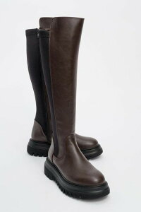 �v�����[�O�V���[�Y ���f�B�[�X �u�[�c�E���C���u�[�c Prologue Shoeshadow Knee High Boot Brown Faux Leather �u���E��