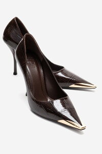 �v�����[�O�V���[�Y ���f�B�[�X �p���v�X Prologue Shoes Alvena Stiletto Pump Brown Print �u���E��