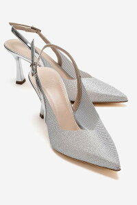 �v�����[�O�V���[�Y ���f�B�[�X �q�[�� Prologue Shoes Dorata Embellished Stiletto Pump Silver �V���o�[