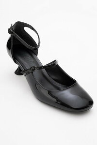 �v�����[�O�V���[�Y ���f�B�[�X �p���v�X Prologue Shoes Emly Square Toe Slingback Pump Black Patent �u���b�N