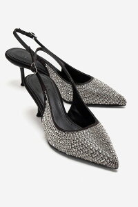 �v�����[�O�V���[�Y ���f�B�[�X �p���v�X Prologue Shoes Yasmina Embellished Stiletto Pump Black �u���b�N