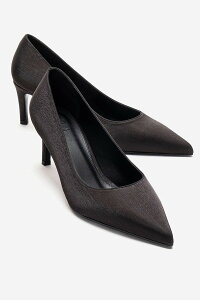�v�����[�O�V���[�Y ���f�B�[�X �p���v�X Prologue Shoes Velmira Stiletto Pump Black Satin �u���b�N