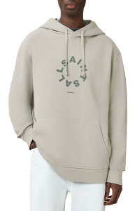 �I�[���Z�C���c �����Y �A�E�^�[ �p�[�J�[�E�X�E�F�b�g ���S �O���t�B�b�N AllSaints Tierra Logo Graphic Hoodie Slate Green �X���[�g