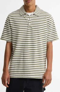 �o�u�A�[ �����Y �g�b�v�X �|���V���c �R�b�g�� Barbour Farlam Textu red Stripe Cotton Polo Whisper White �z���C�g