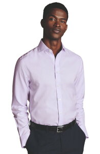 �`���[���Y�e�B���b�g �����Y �g�b�v�X �V���c Charles Tyrwhitt Cutaway Collar Non-Iron Twill Shirt Lilac Purple �p�[�v��
