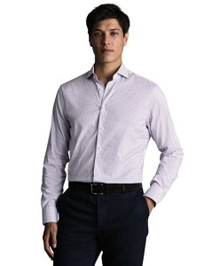 �`���[���Y�e�B���b�g �����Y �g�b�v�X �V���c �X�����t�B�b�g Charles Tyrwhitt Non-iron Performance Check Slim Fit Shirt Lilac Purple �p�[�v��