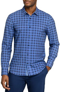 �R���X�g���N�g �����Y �g�b�v�X �V���c CONSTRUCT Check Woven Long Sleeve Basic Navy/Blue �l�C�r�[