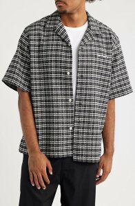 �J�[�n�[�g �����Y �g�b�v�X �V���c �R�b�g�� Carhartt Work In Progress Kander Plaid Cotton Button-Up Bowling Shirt Kander Check Black �u���b�N