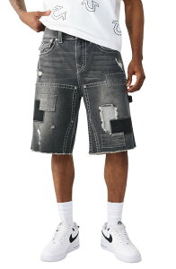 �g�D���[�����W���� �����Y �{�g���X �f�j���p���c �V���[�g�p���c True Religion Vinny Big T Frayedenim Carpenter Shorts Carbon Shine Black Wash �u���b�N