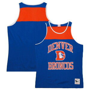 �~�b�`�F��&�l�X �����Y �g�b�v�X �V���c �J���[�u���b�N Men's Mitchell & Ness Royal/Orange Denver Broncos Gridiron Classics Heritage Colorblock Tank Top Royal �I�����W