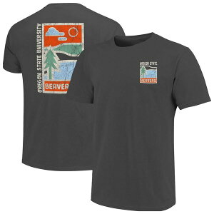 �C���[�W���� �����Y �g�b�v�X T�V���c �~�j �O���t�B�b�N IMAGE ONE Men's Graphite Oregon State Beavers Comfort Colors Minimal Vista Distressed Graphics T-Shirt Graphite �O���t�@�C�g