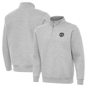�A���e�B�O�A �����Y �A�E�^�[ �W���P�b�g�E�u���]�� Men's Antigua Gray Michigan Wolverines 2026 NCAA Men's Basketball National Champions Victory Quarter-Zip Top Gray �O���[