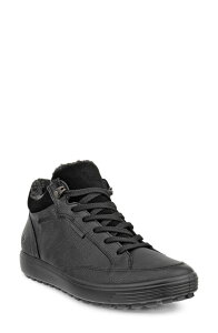 �G�R�[ ���f�B�[�X �V���[�Y �X�j�[�J�[ �t���[�X ECCO Soft 7 Tred Fleece Lined Waterproof Sneaker Black �u���b�N