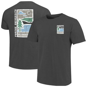 �C���[�W���� �����Y �g�b�v�X T�V���c �~�j �O���t�B�b�N IMAGE ONE Men's Graphite Purdue Boilermakers Comfort Colors Minimal Vista Distressed Graphics T-Shirt Graphite �O���t�@�C�g