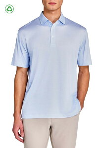 �R���X�g���N�g �����Y �g�b�v�X �|���V���c ���M�����[�t�B�b�g CONSTRUCT Regular Fit Flower Chain Recycled Performance Golf Polo White/Blue �z���C�g