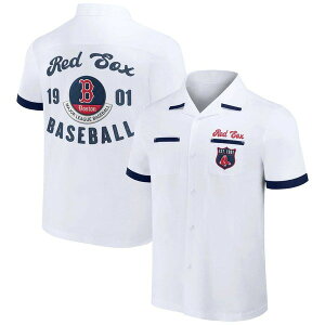 �_���E�X�E���b�J�[ �R���N�V���� �o�C �t�@�i�e�B�N�X �����Y �g�b�v�X �V���c Men's Darius Rucker Collection by Fanatics White Boston Red Sox Bowling Button-Up Shirt White �z���C�g