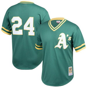 �~�b�`�F��&�l�X �����Y �g�b�v�X �V���c ���b�V�� �g�[�� �W���[�W�[ Men's Mitchell & Ness Rickey Henderson Green Oakland Athletics Cooperstown Collection Big & Tall Mesh Batting Practice Jersey Green �O���[��